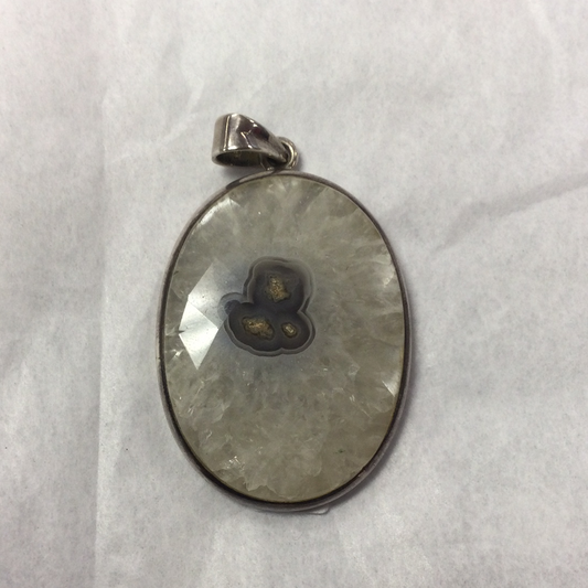 Solar Quartz Pendant large Oval