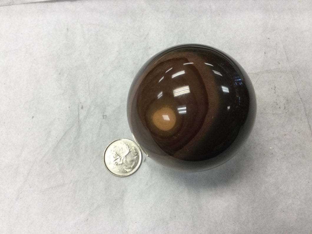 Sphere, polycrhome jasper, primarilly browns and burgundy