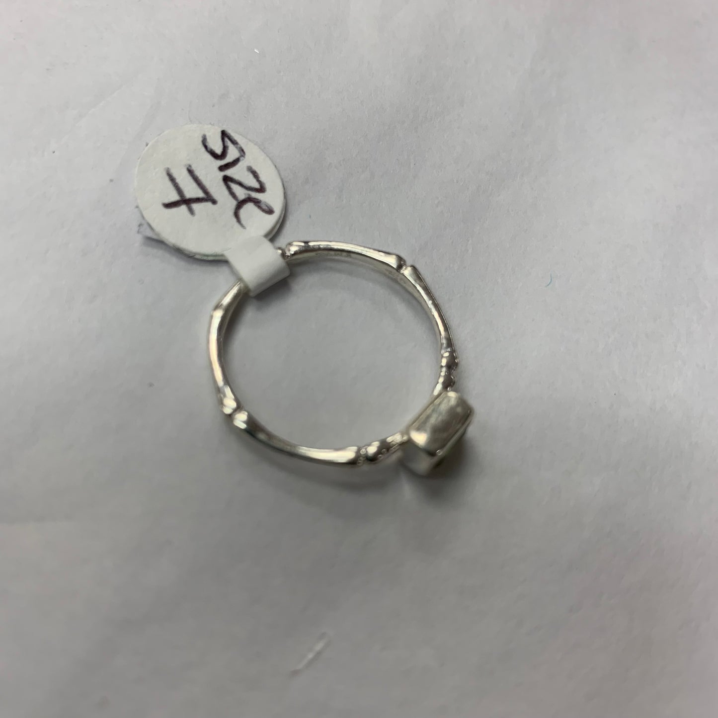 Square Peridot Ring in Silver