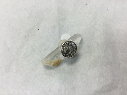 Tree of Life Silver Wide Band, size 6