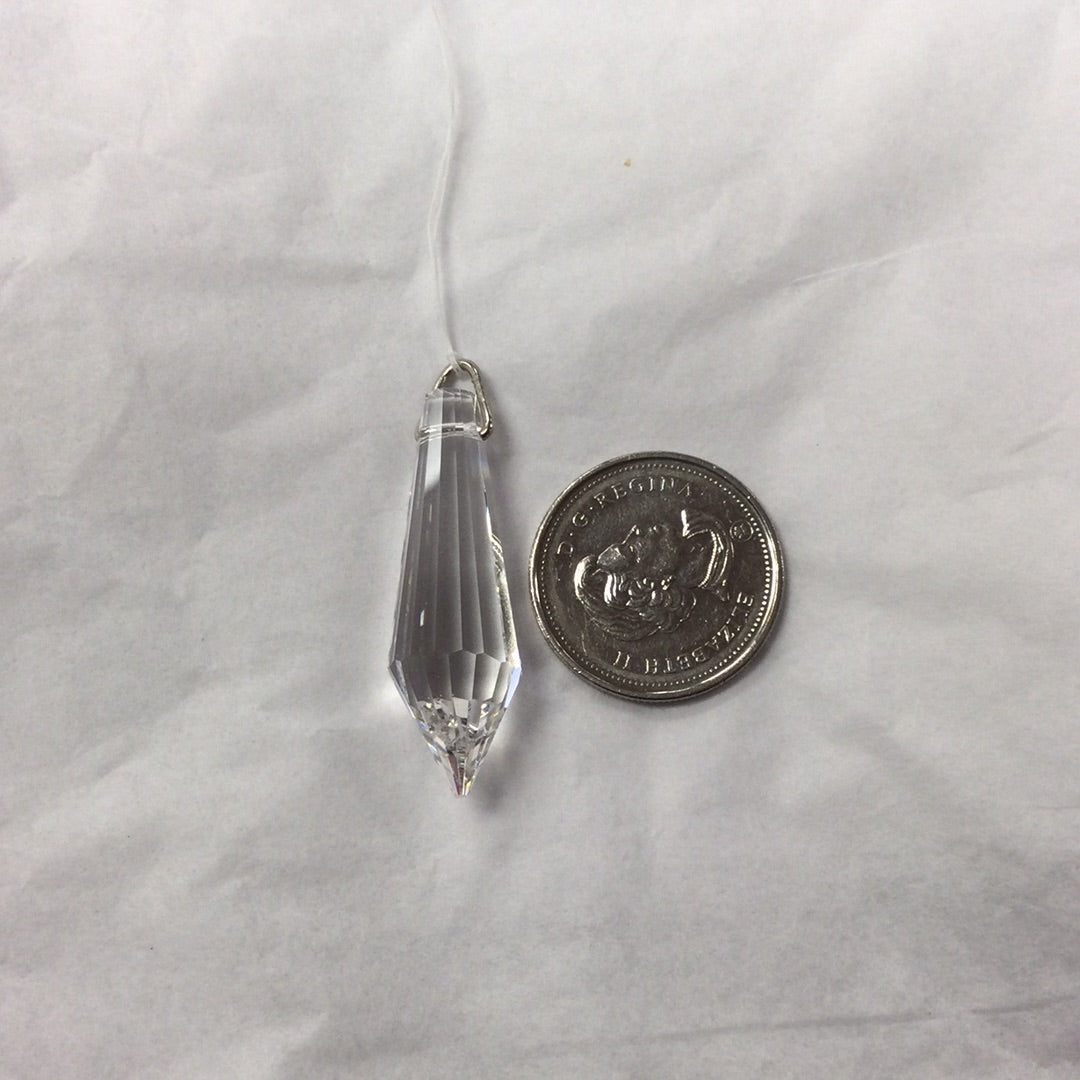 clear crystal point, 16 facets, 38 mm