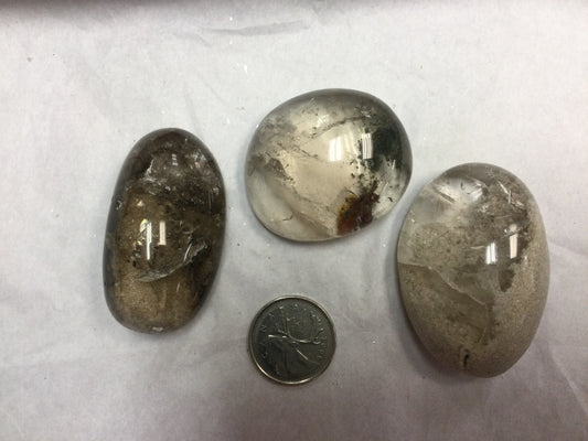 Semi-Polished Rutilated and Smokey Shaman Quartz