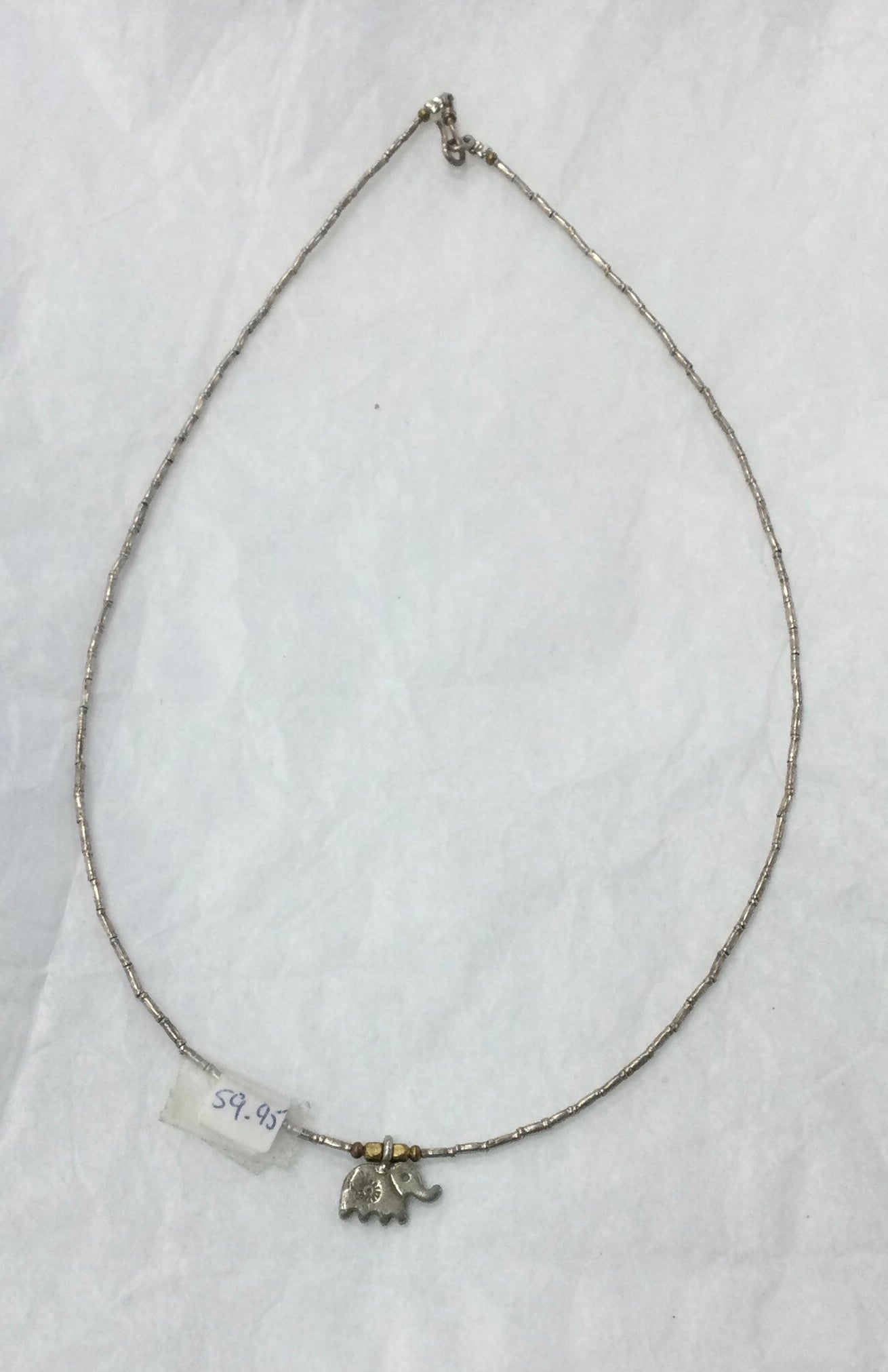 Silver Necklace with Elephant Pendant