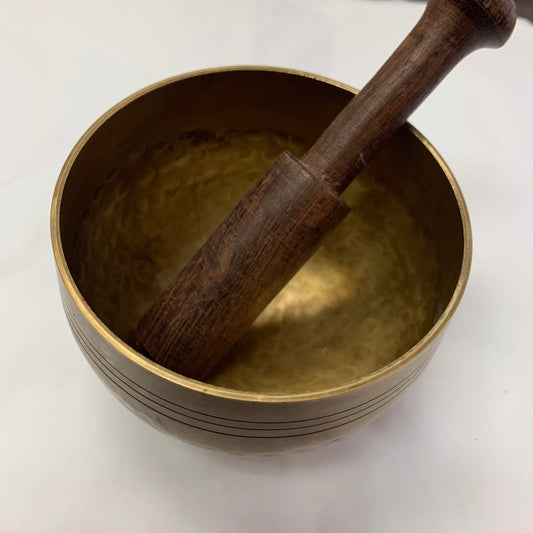 4” Dimpled Brass Singing Bowl with Baton