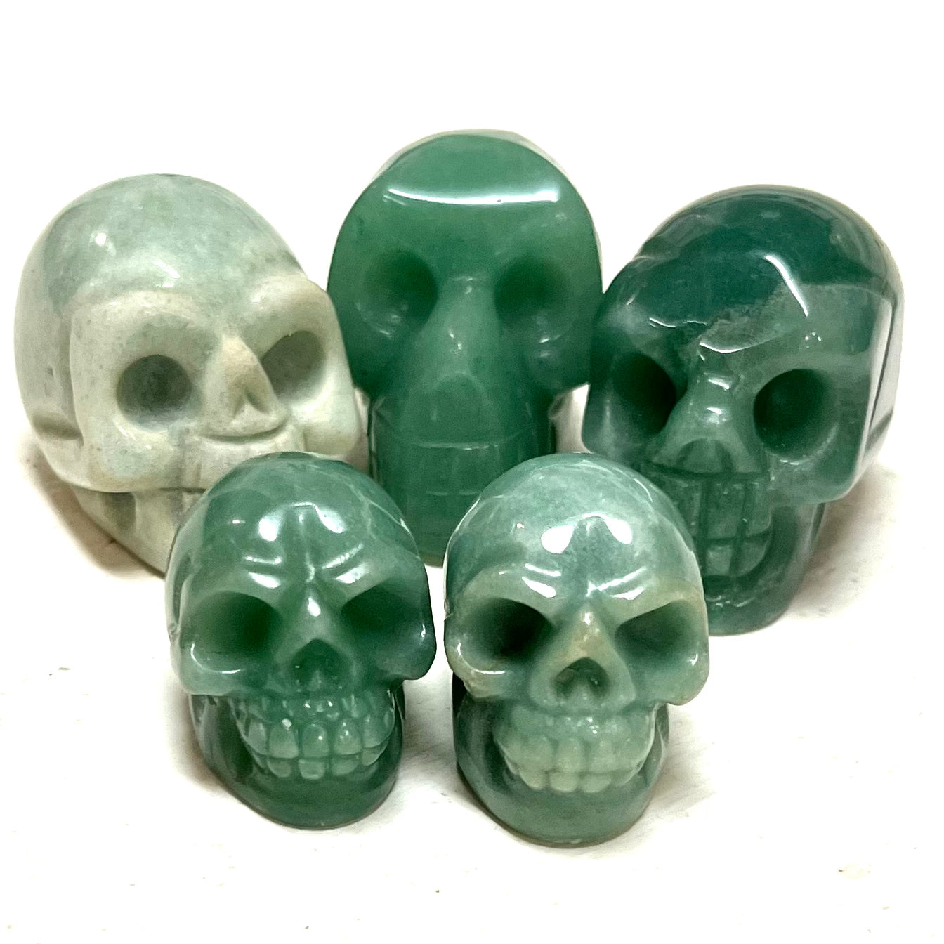 Green Aventurine Skulls