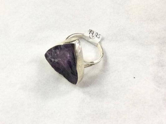 Rough Amethyst Ring - Size 9