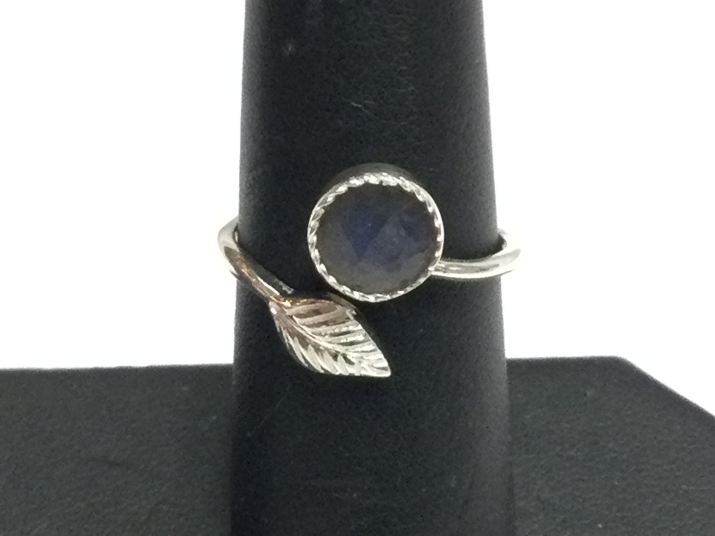 Silver Leaf Ring w/ Labradorite