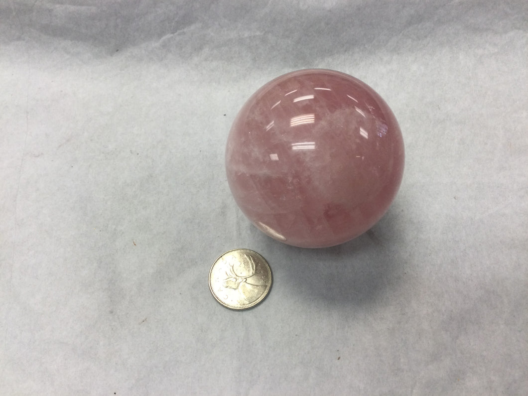 rose quartz sphere, 2 1/4”