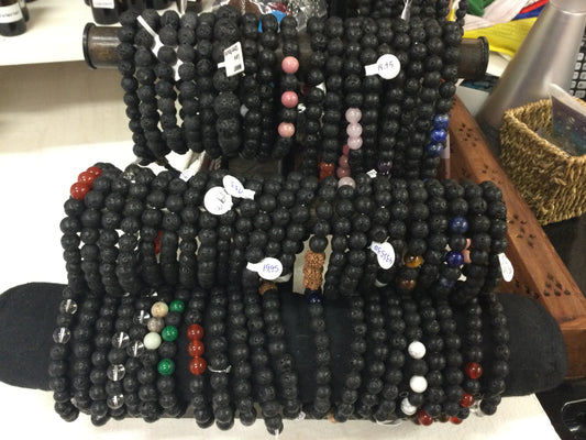 Lava Bracelet with Various Stones