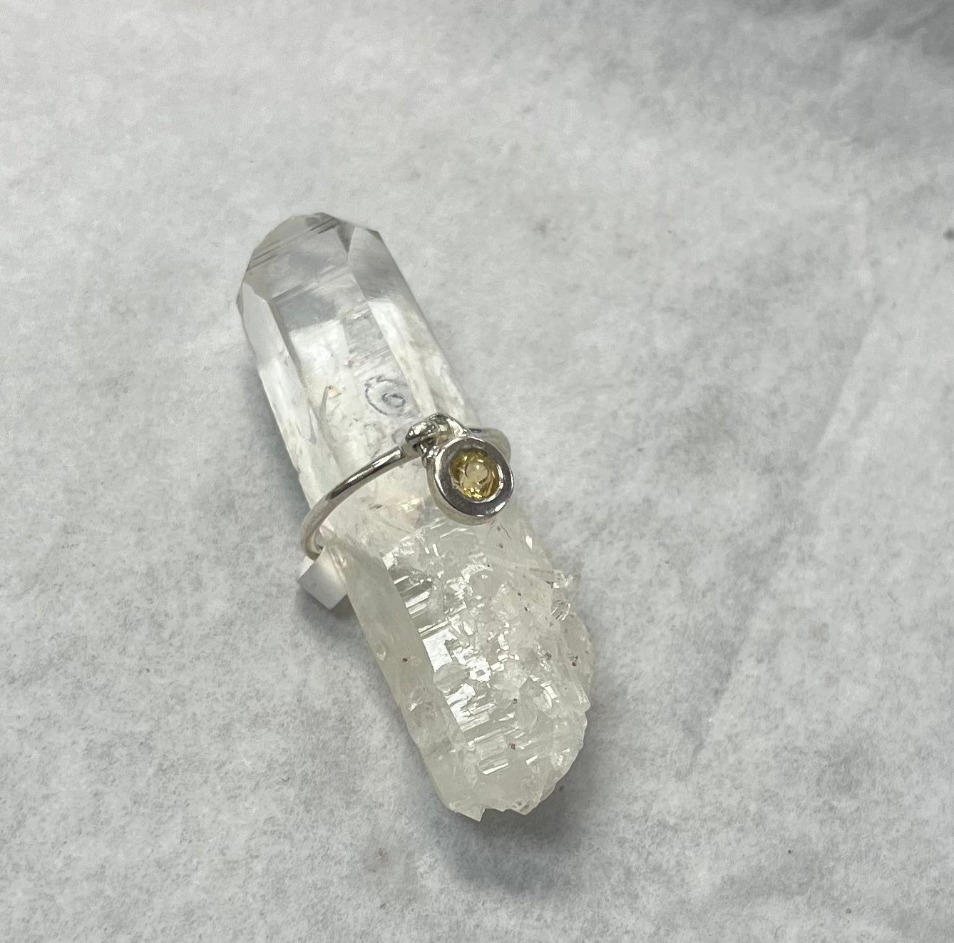 Silver Dangly Gemstone Ring