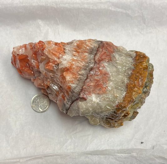 Rough Red and Green Calcite
