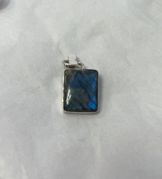 Small Rectangular Labradorite Pendant