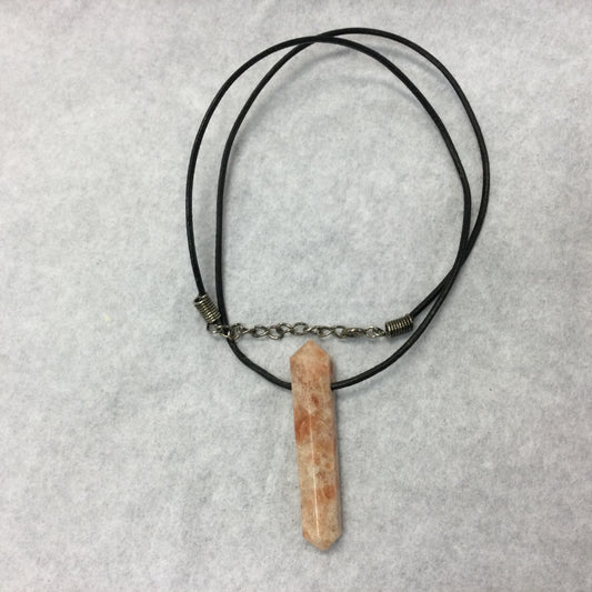 Sunstone Leather Necklace