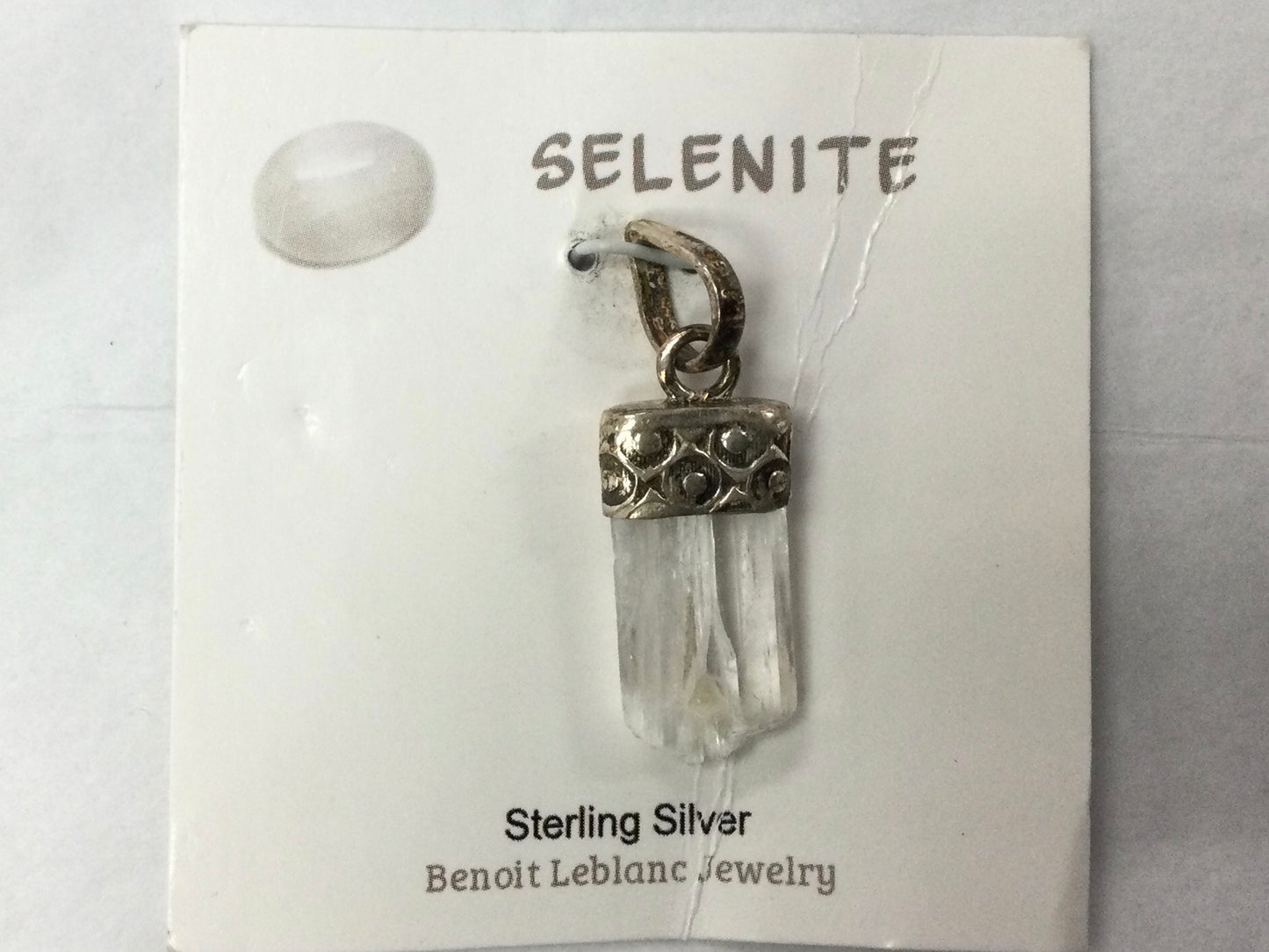 Selenite Pendant, Rough, Rectangle