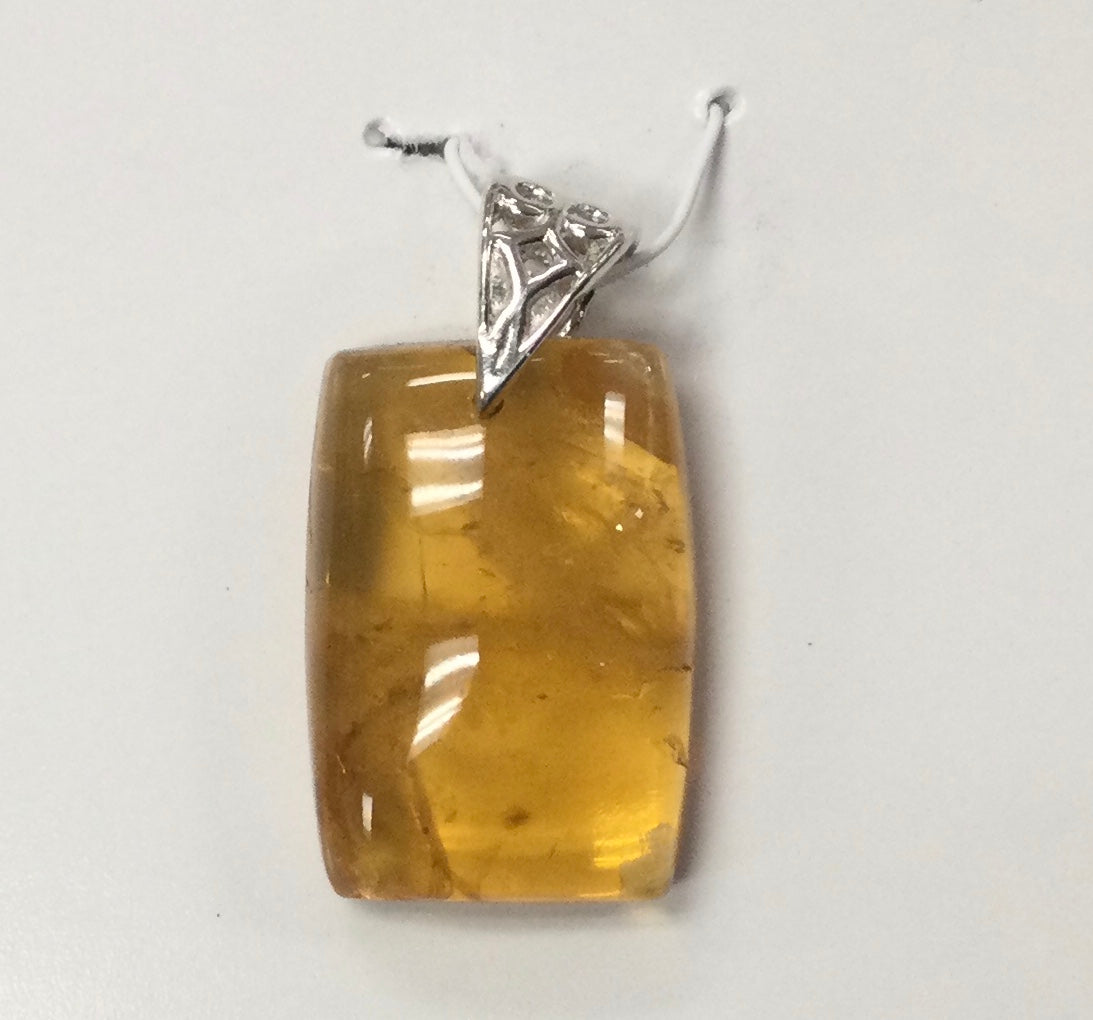 Citrine Pendant - Rectangular