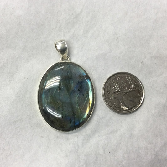 Large Oval Labradorite Pendant