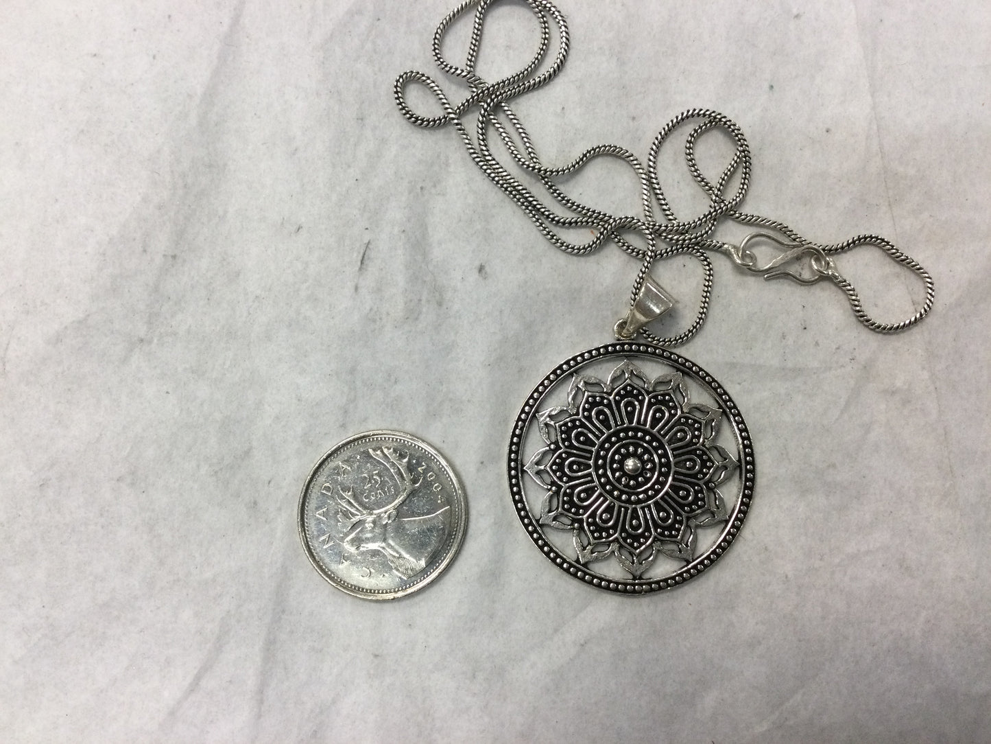 Gold or Silver mandala necklace