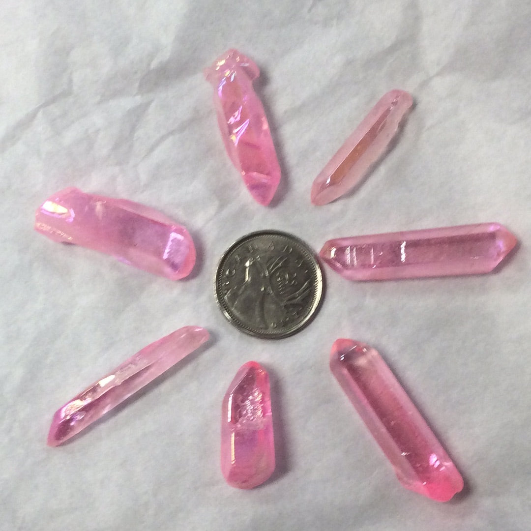 Pink Aura Quartz Points