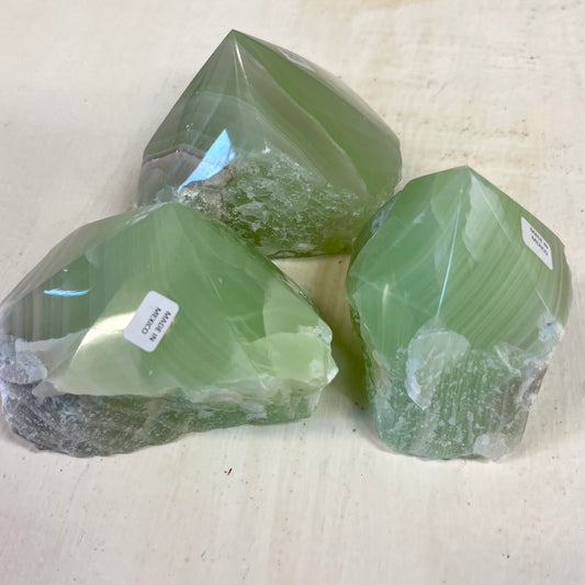 Green Calcite Polished Top Point