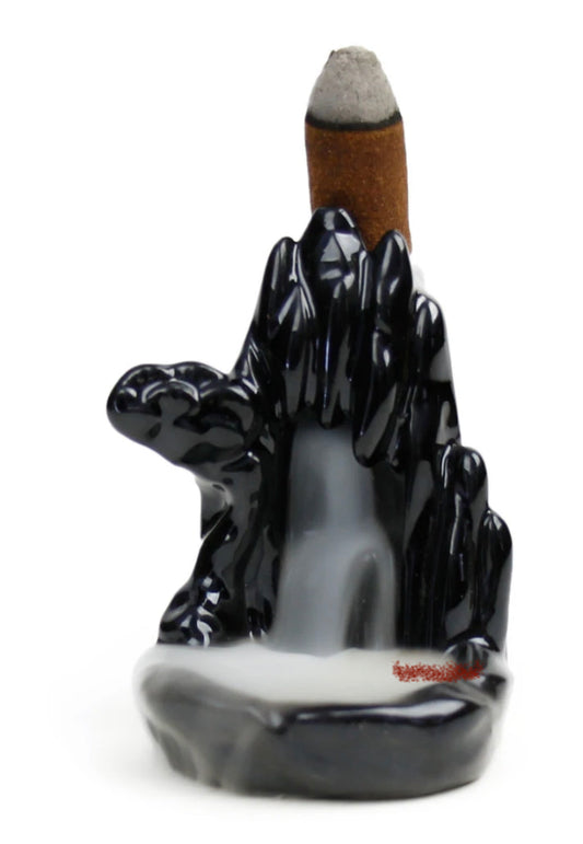 Backflow Incense Holder - Black Cave 3.25”