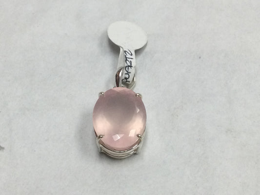 Oval Cut Rose Quartz Pendant