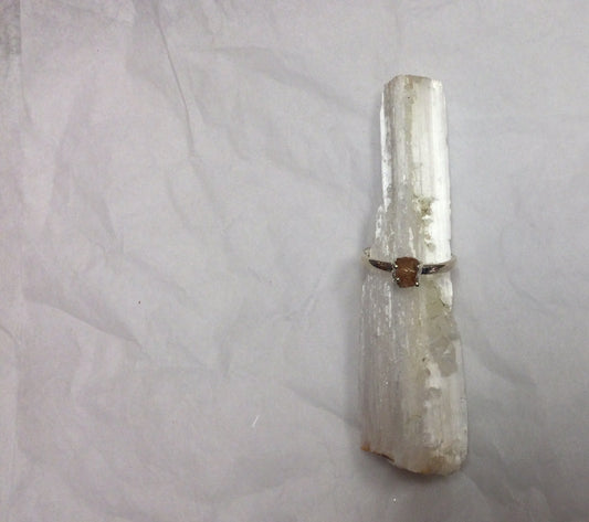 Rough Hessonite Garnet Ring