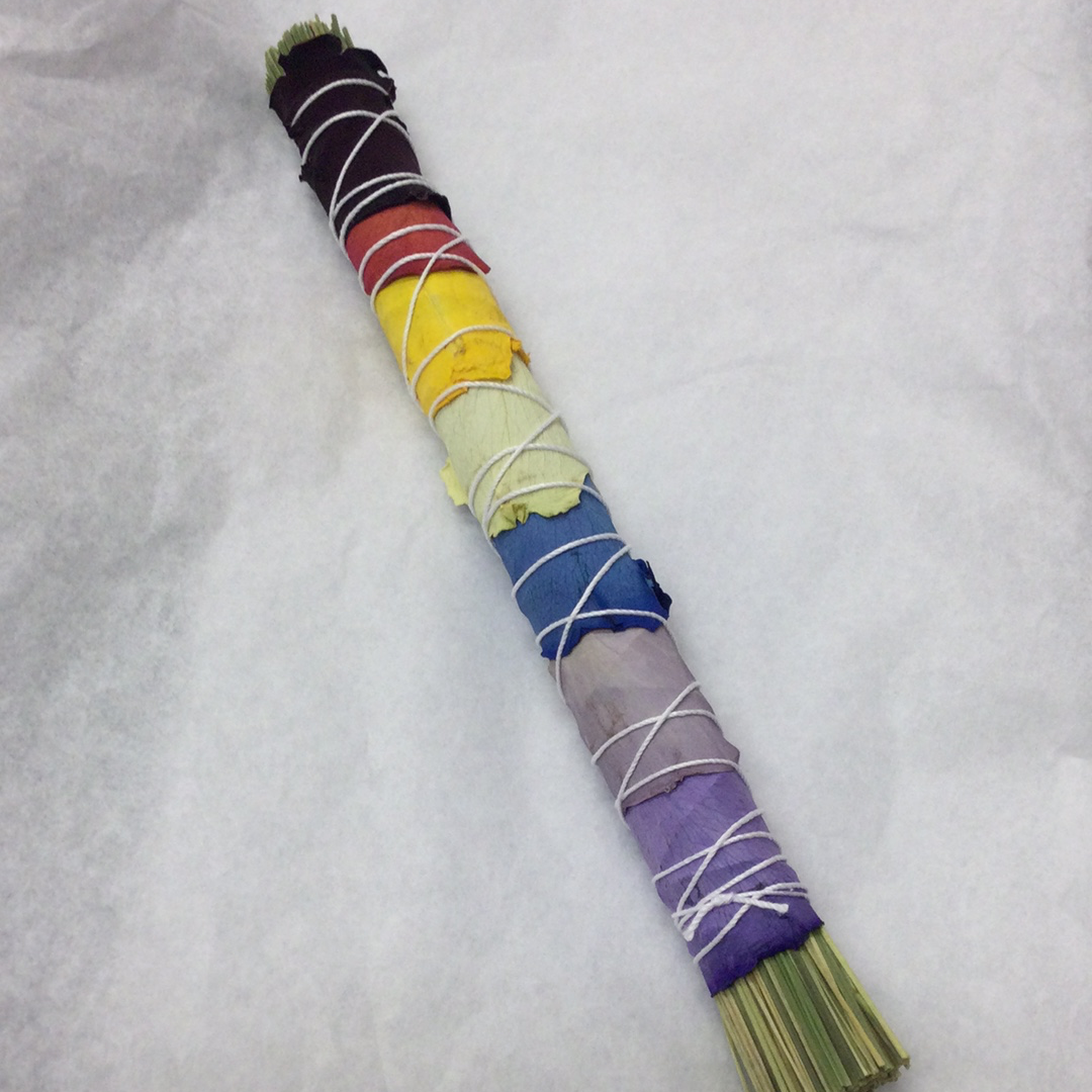 Sweetgrass Bundle with Chakra Petals