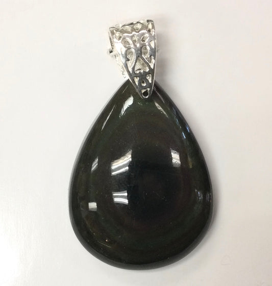 Rainbow Obsidian Pendant - Teardrop