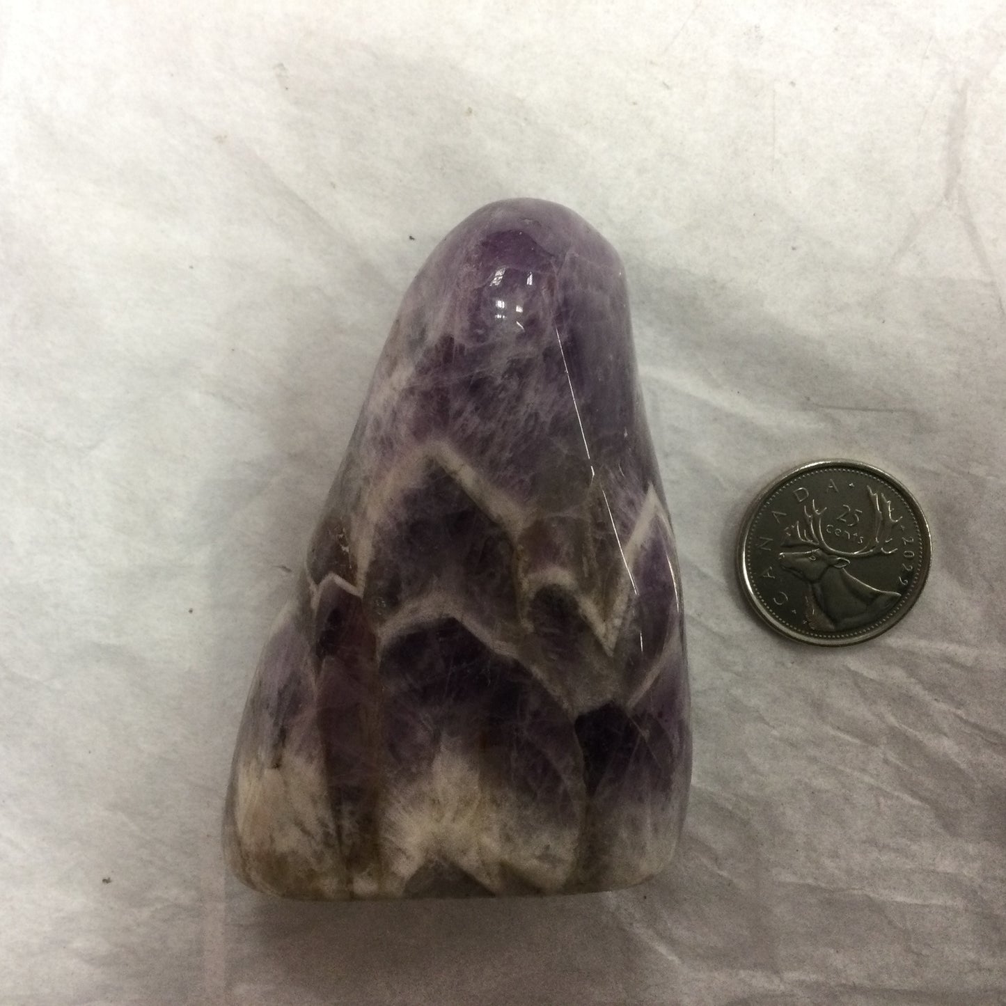 Polished Freeform Self-Standing Chevron Amethyst