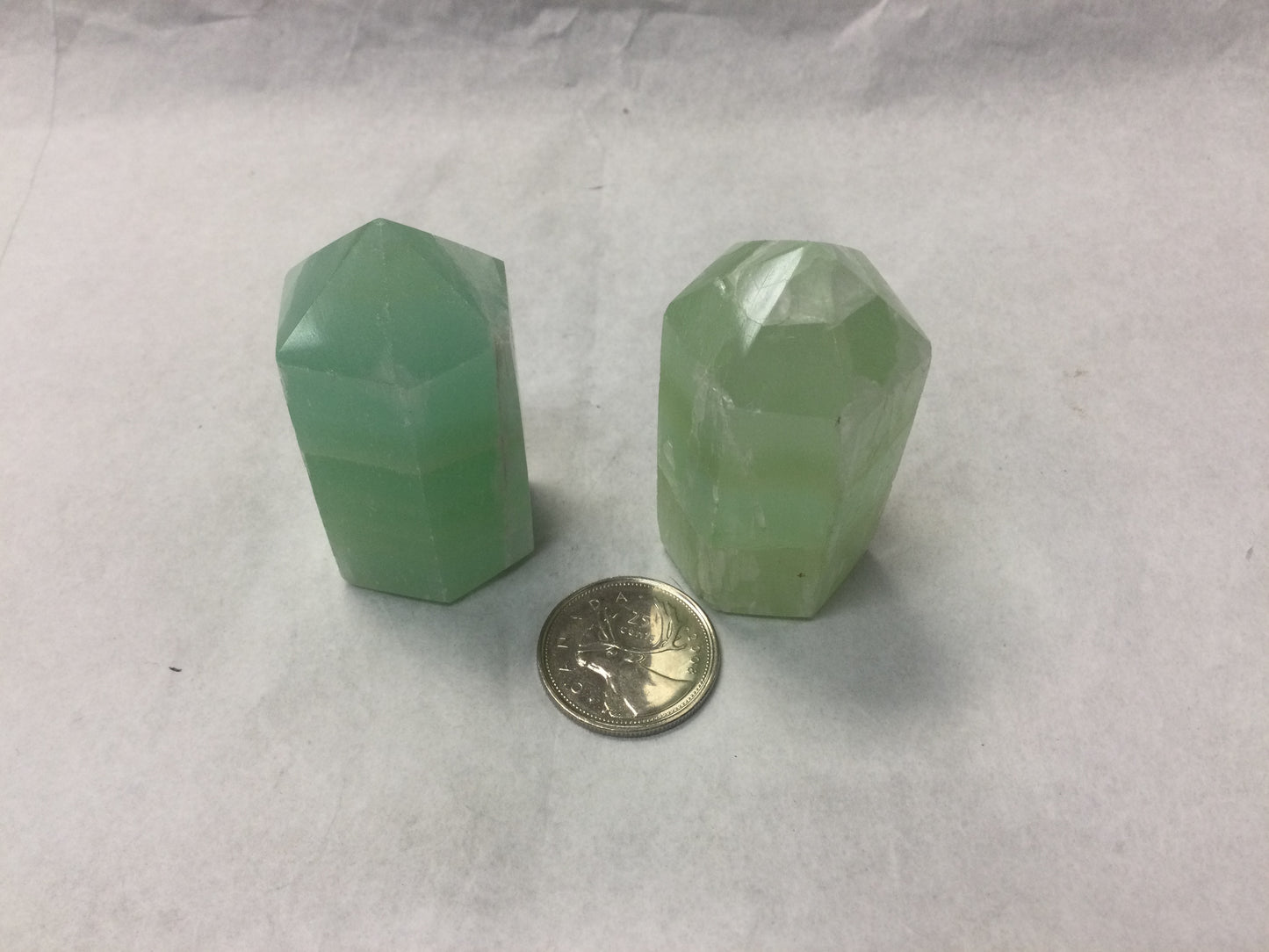 Pistachio Calcite Points