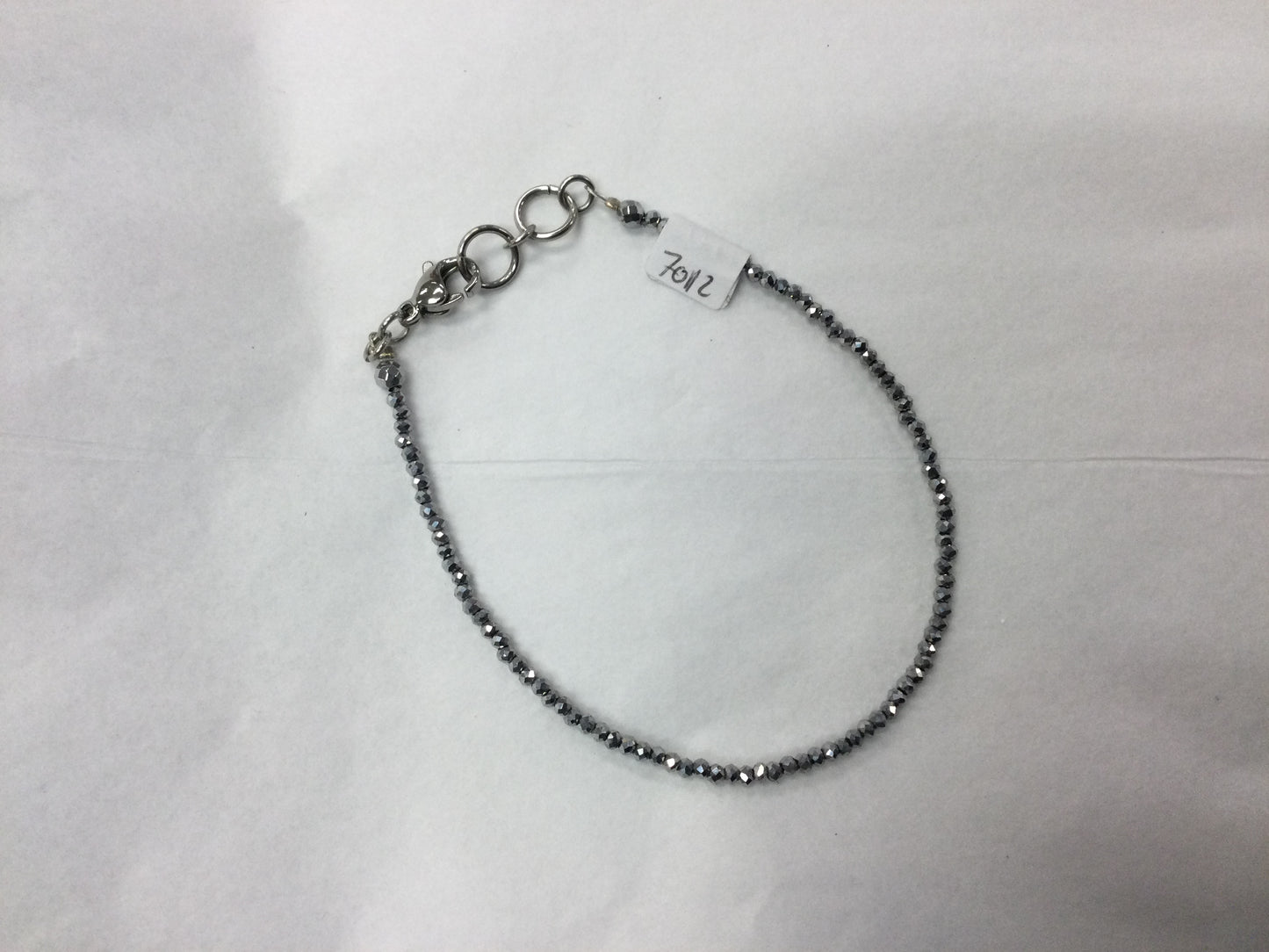 Bracelet with Tiny Silver Faceted Beads