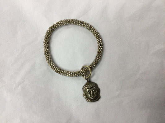 Buddha Bracelets, Braided Beads with Large Dangling Icon