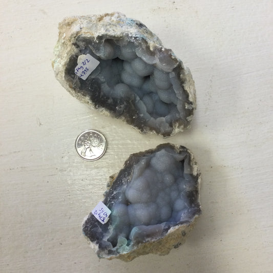 Bubble Chalcedony Geode Set