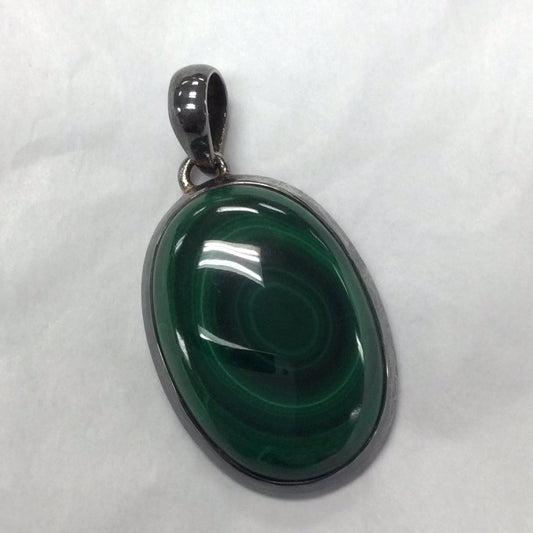 Large Oval Malachite Pendant