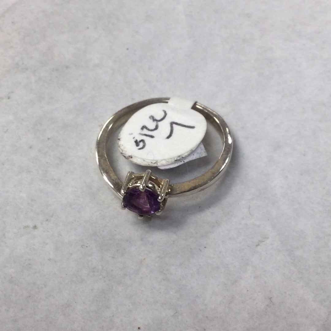 Silver Amethyst Ring Size 7