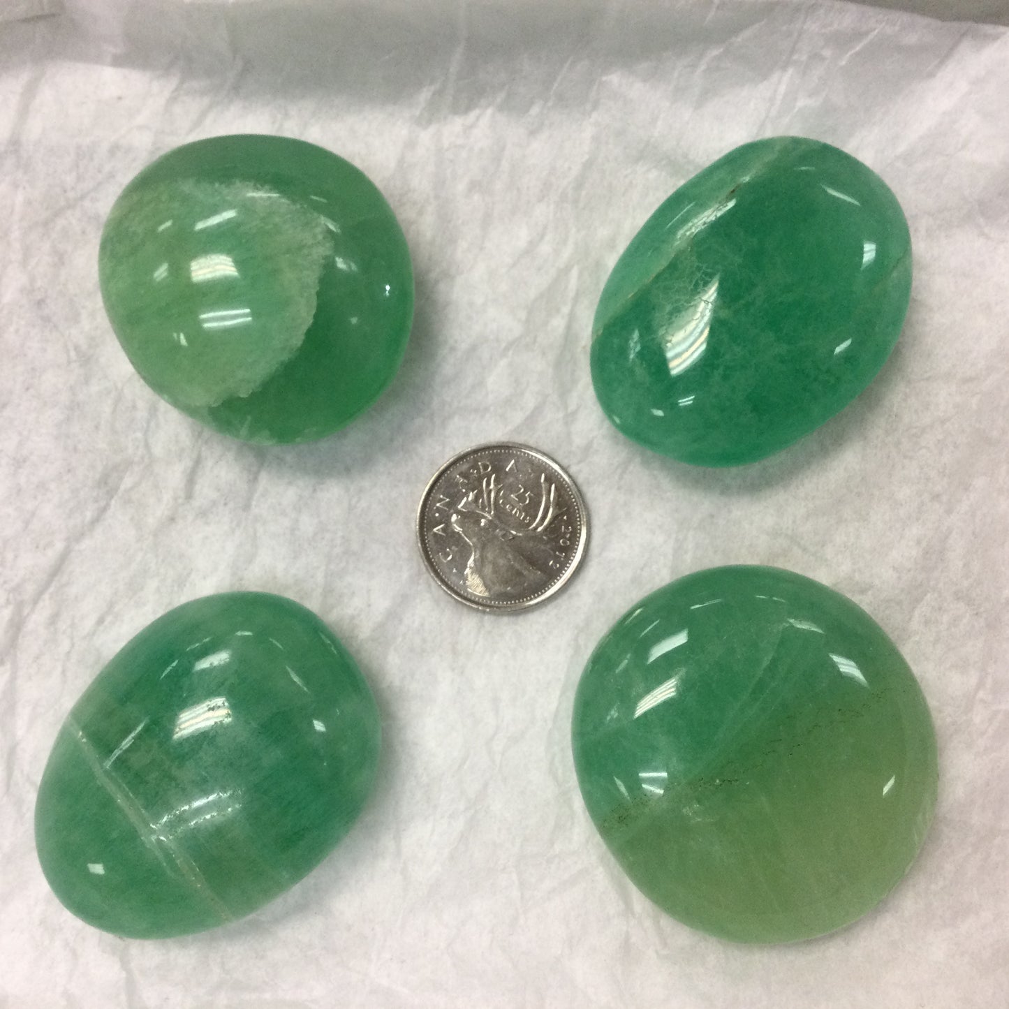 Green Fluorite Palm Stones