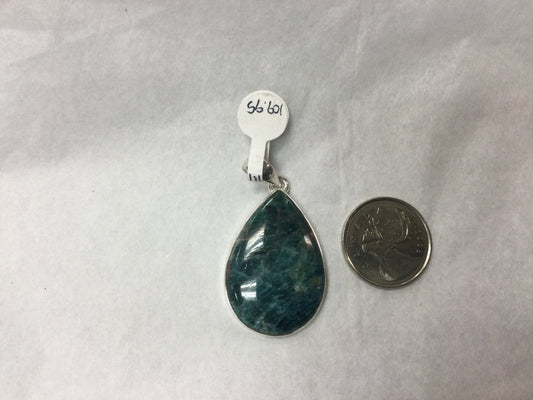 Blue apatite pendant