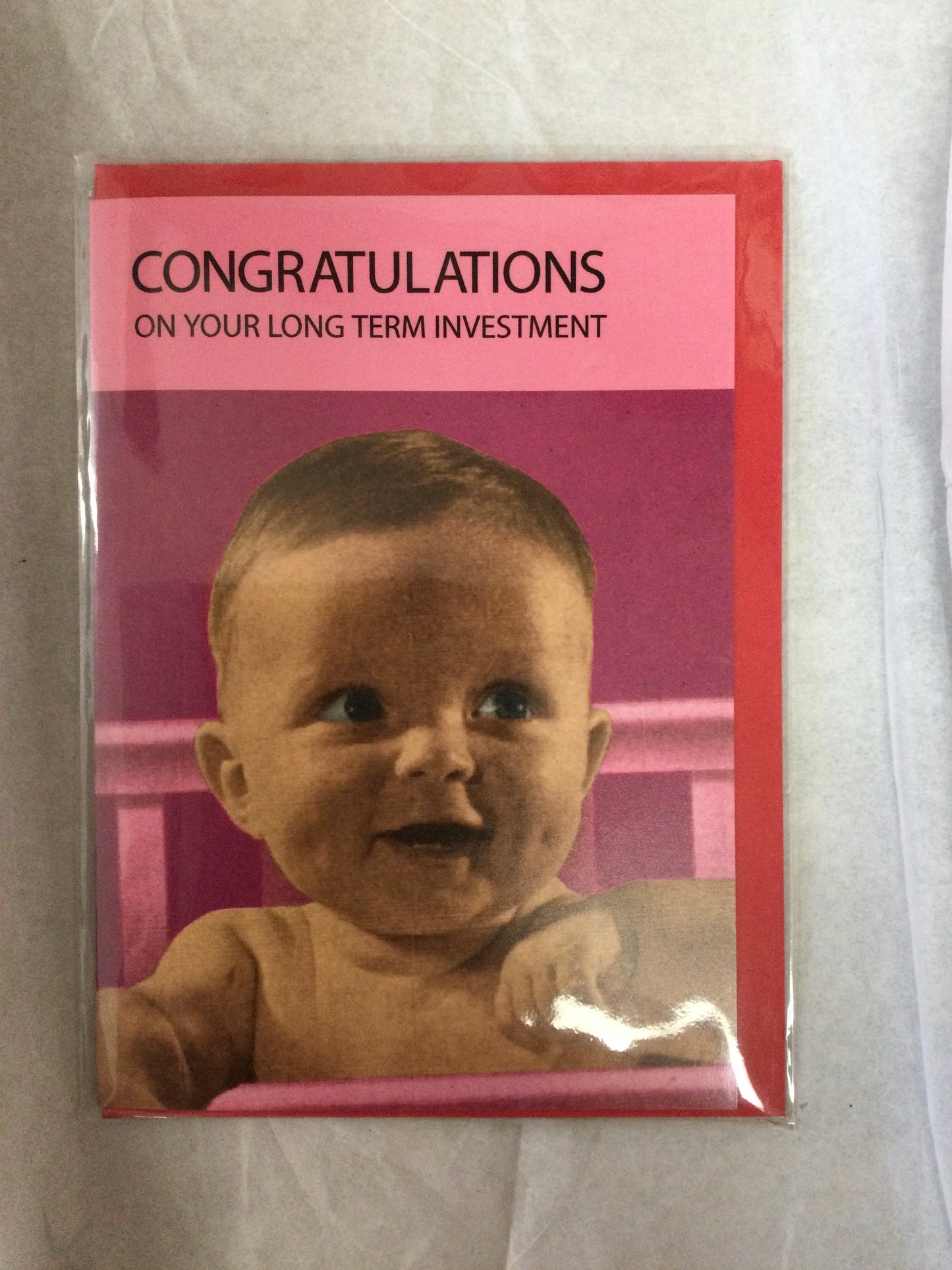 Card, Congratulations on Long Term Investment, Pink