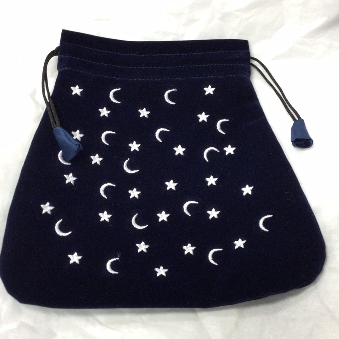 Moon and Stars Velvet / Silk Tarot Bag