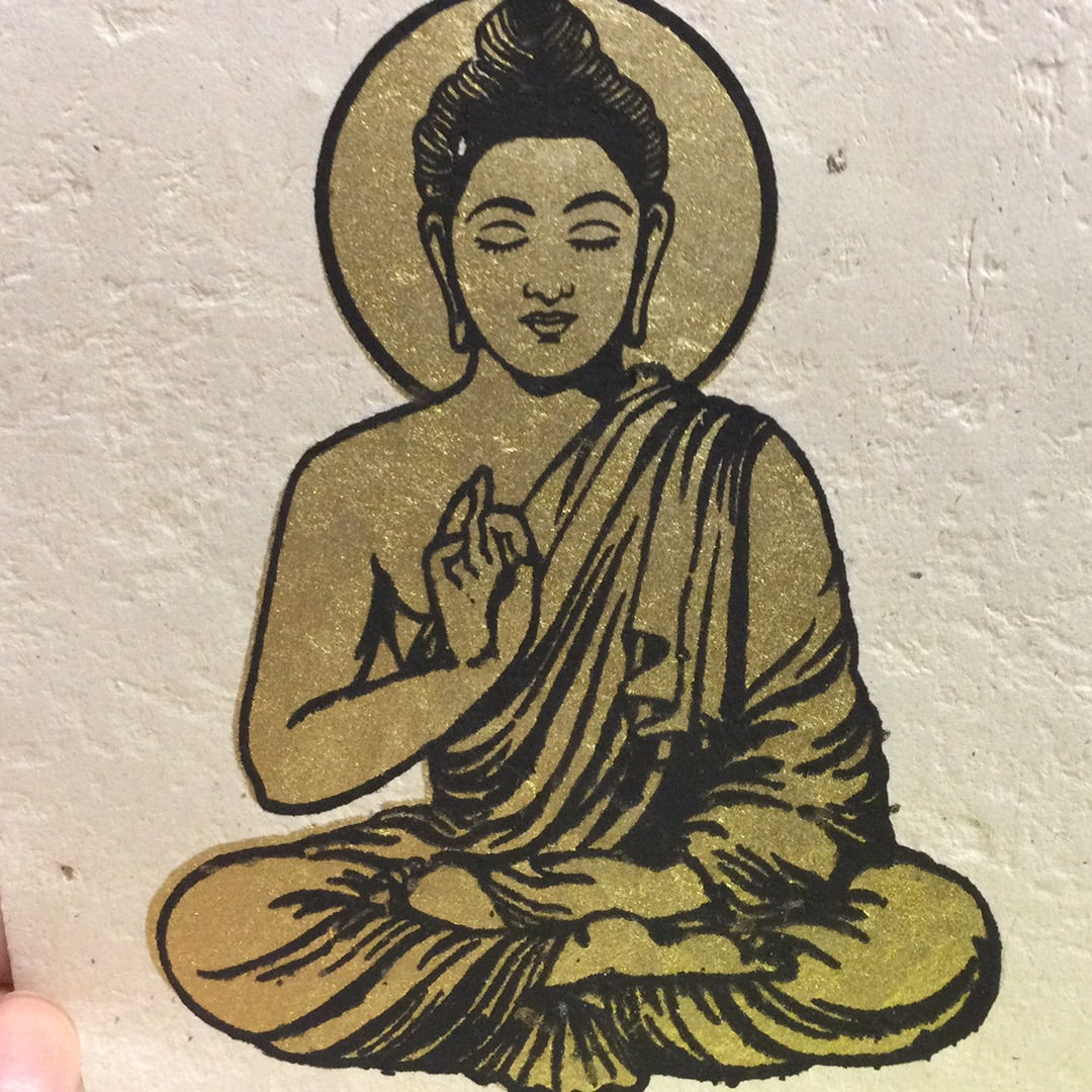Gold Buddha on Artisan Paper Card