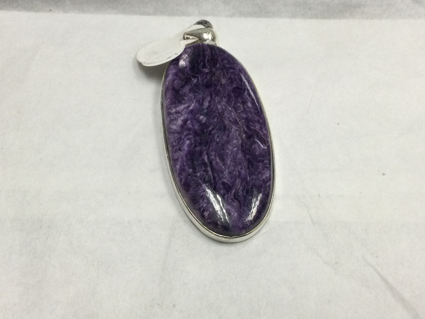 Large Oval-Cut Charoite Pendant