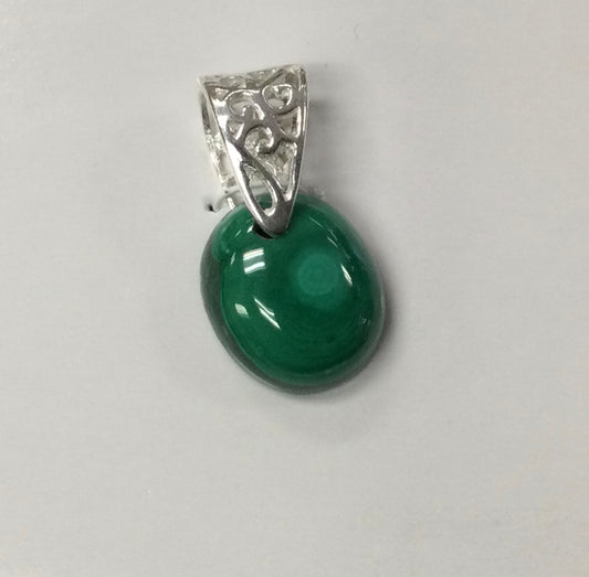 Malachite Pendant - Oval