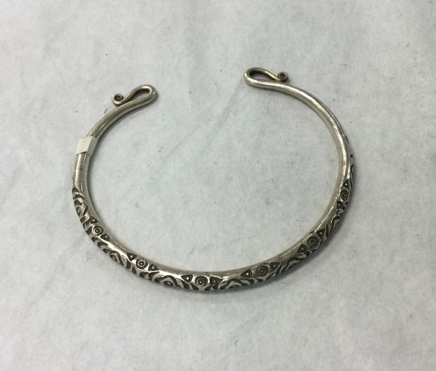 Sterling Silver Cuff Bracelet with Swirl Motif