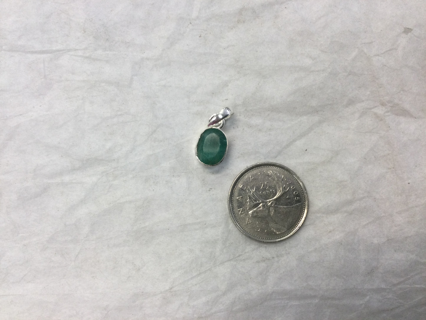 Sterling Silver Emerald Pendant