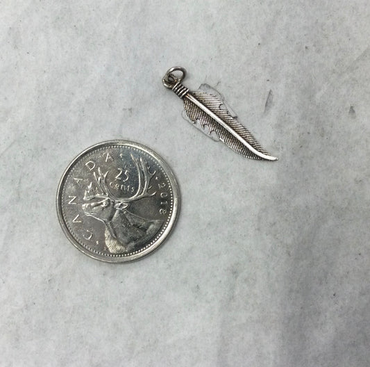 Single Silver Feather Pendant