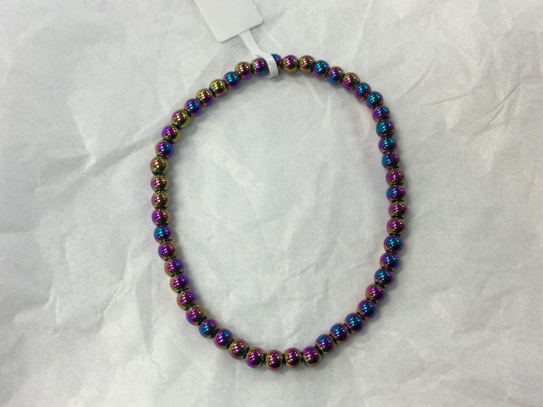 Rainbow Hematite bracelet 4mm