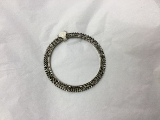 Bracelet, White Metal, Lace Edge Design