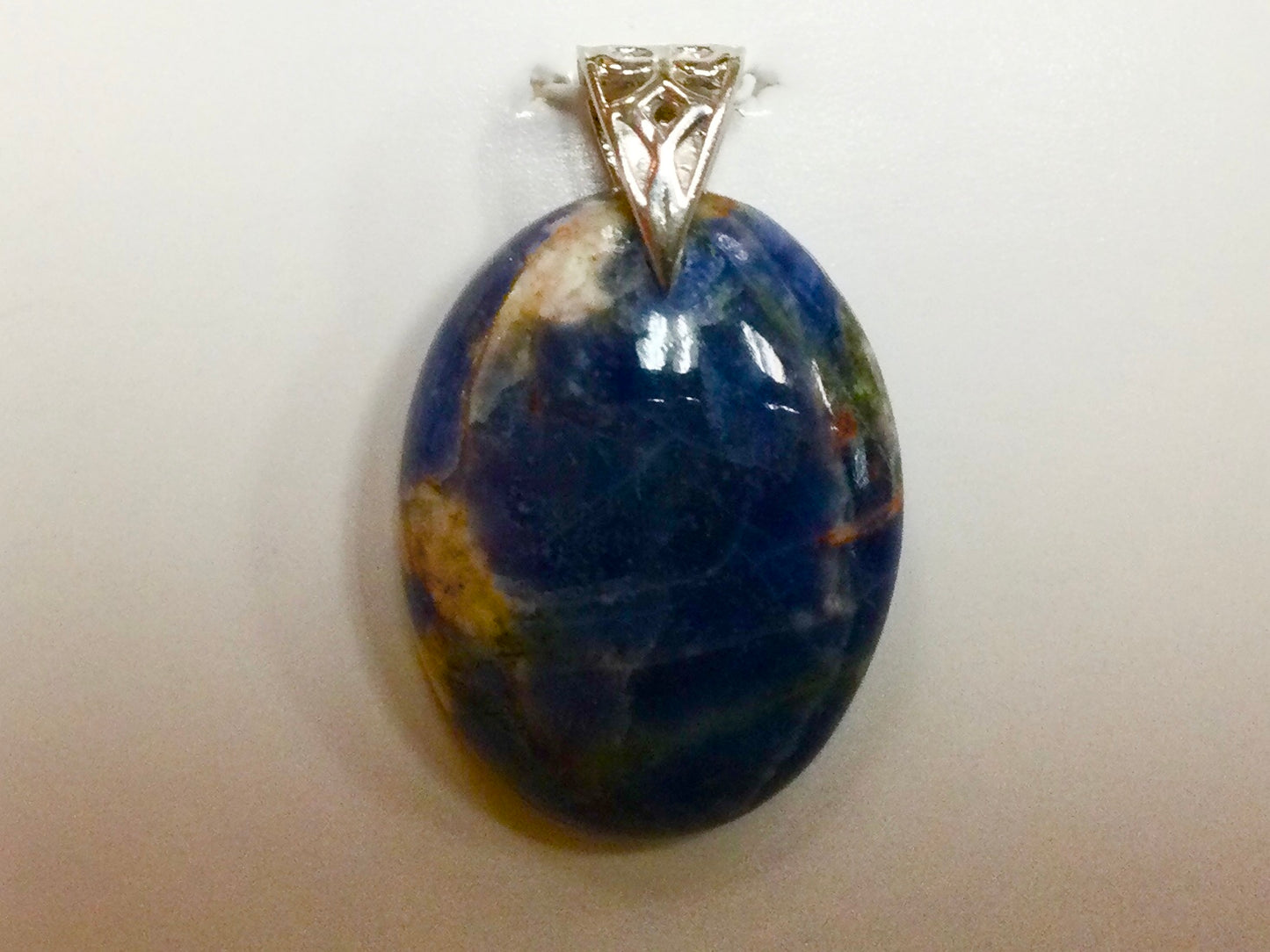 Fluorescent Sodalite Pendant - Oval