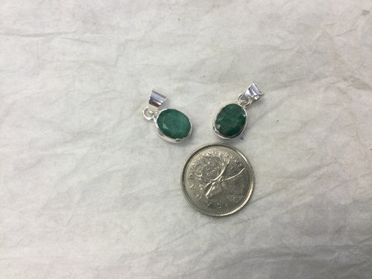 Sterling Silver Emerald Pendant