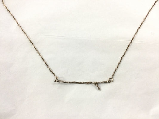 Silver Necklace With Attached Branch Pendant